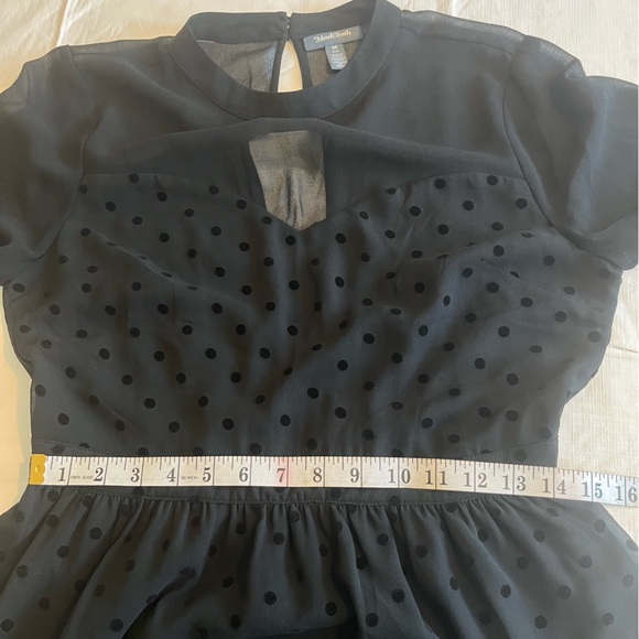 Modcloth On The Eve Of Elegance Dress Polka Dot Cocktail Dress Black Open Back - Picture 11 of 16